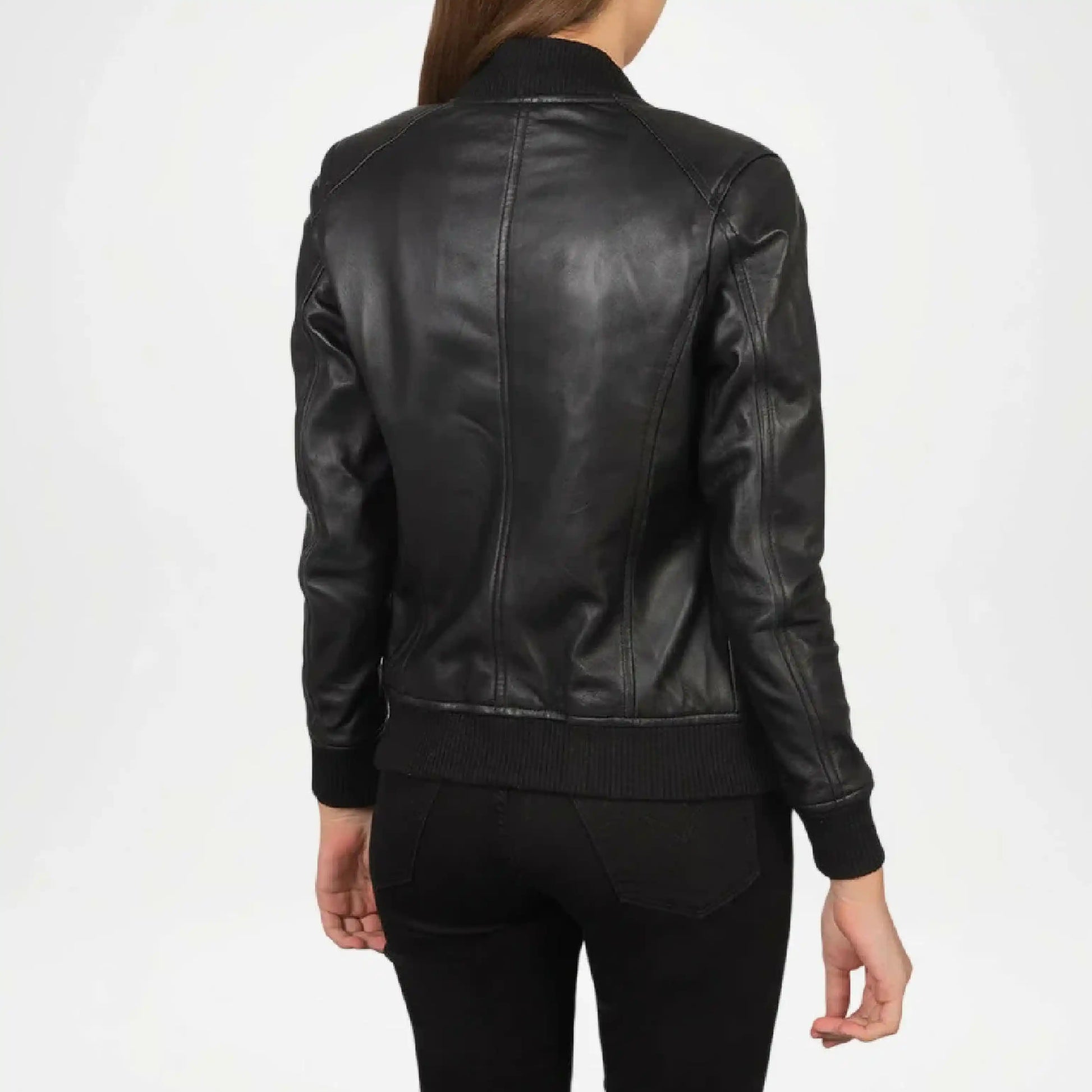 womens black aviator leather jacket