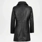 womens black long leather jacket