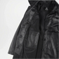 black leather overcoat women fashion style