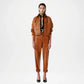 Brown Leather Jogger Pants Women