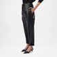 women black leather jogger pants
