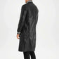 black leather quilted coat