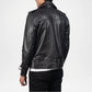 black leather motorcycle jacket for men