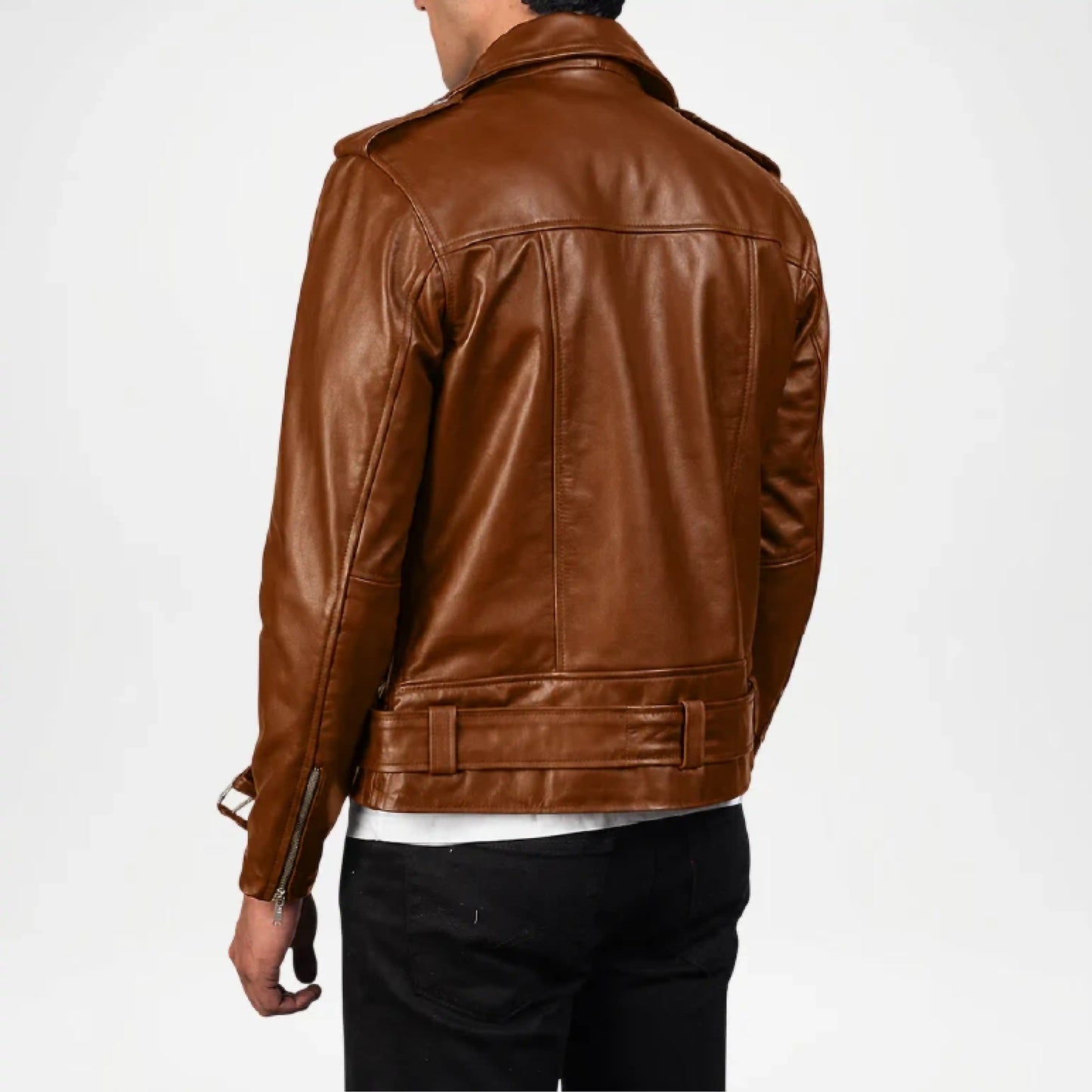 brown leather motorcycle jackets for men