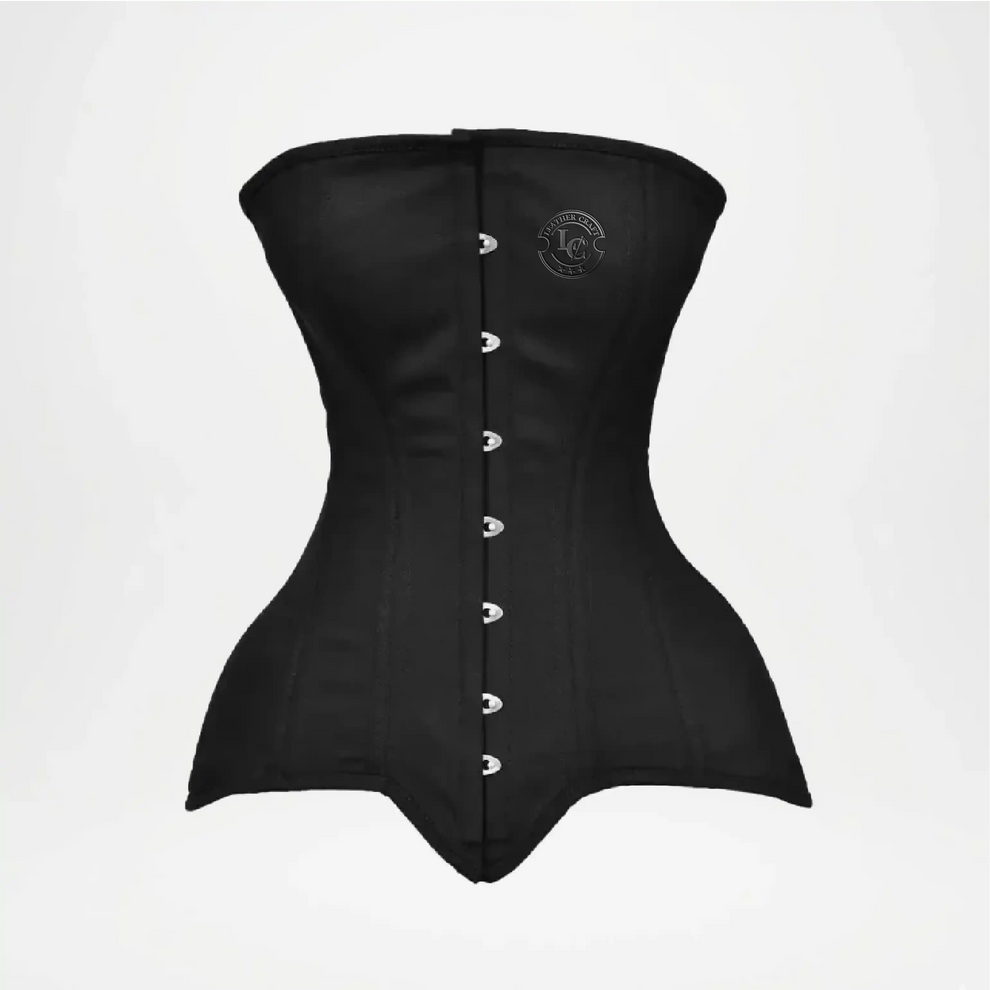 Black Satin Overbust Corset Women | USA Leather Craft