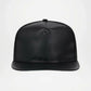 Black Leather Snapback Hat for man