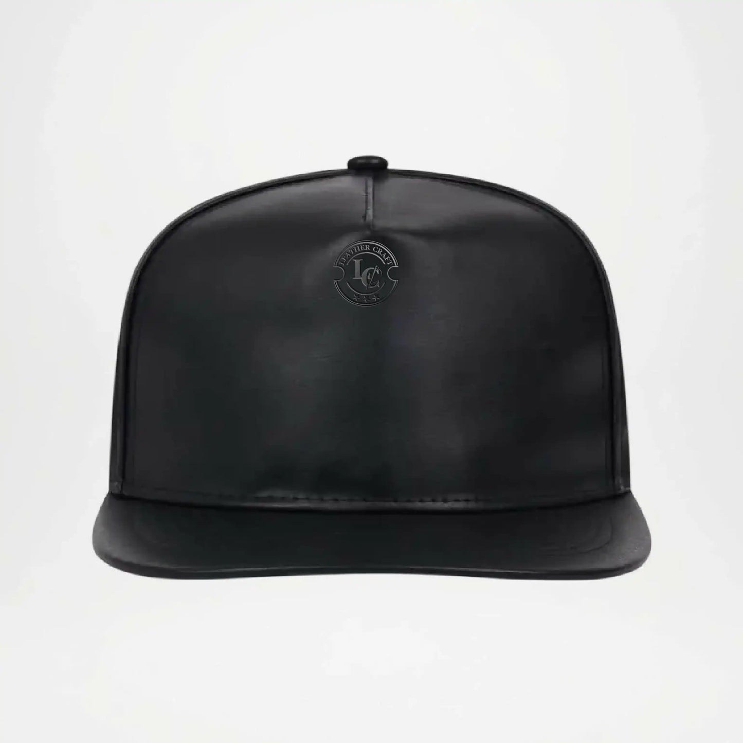 Black Leather Snapback Hat for man