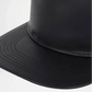 Close-up of a black leather hat