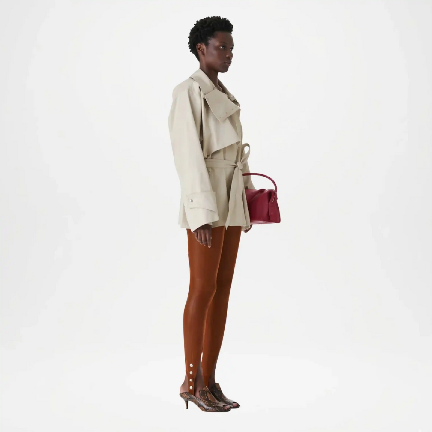 Brown Leather Leggings women