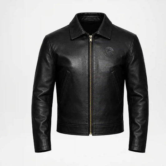 Black Police AGB Leather Jacket