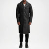 mens black shearling trench coat leather