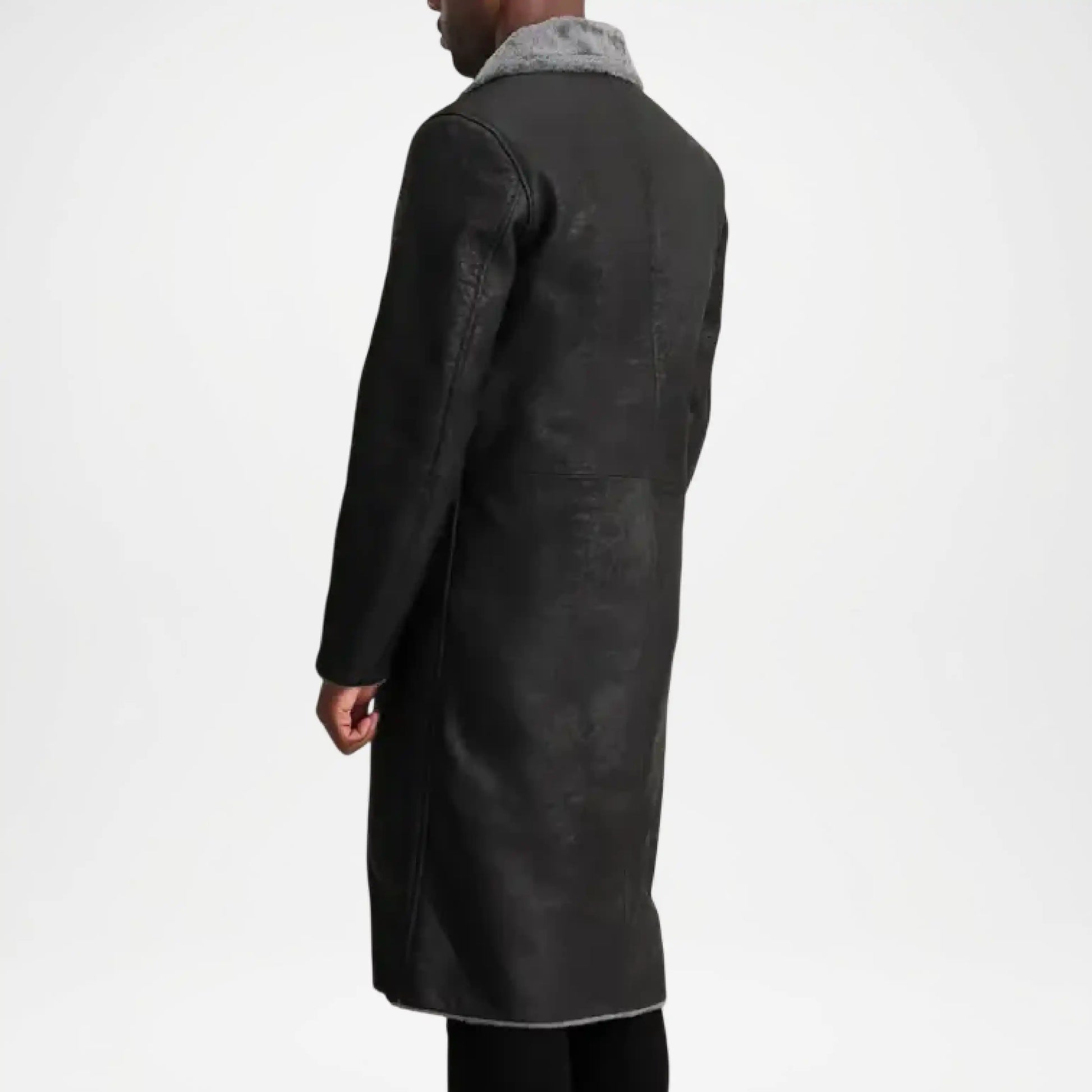 black long leather trench coat men
