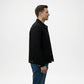 Men’s casual black trucker jacket with classic collar