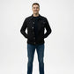 Men’s black trucker jacket with utility pockets