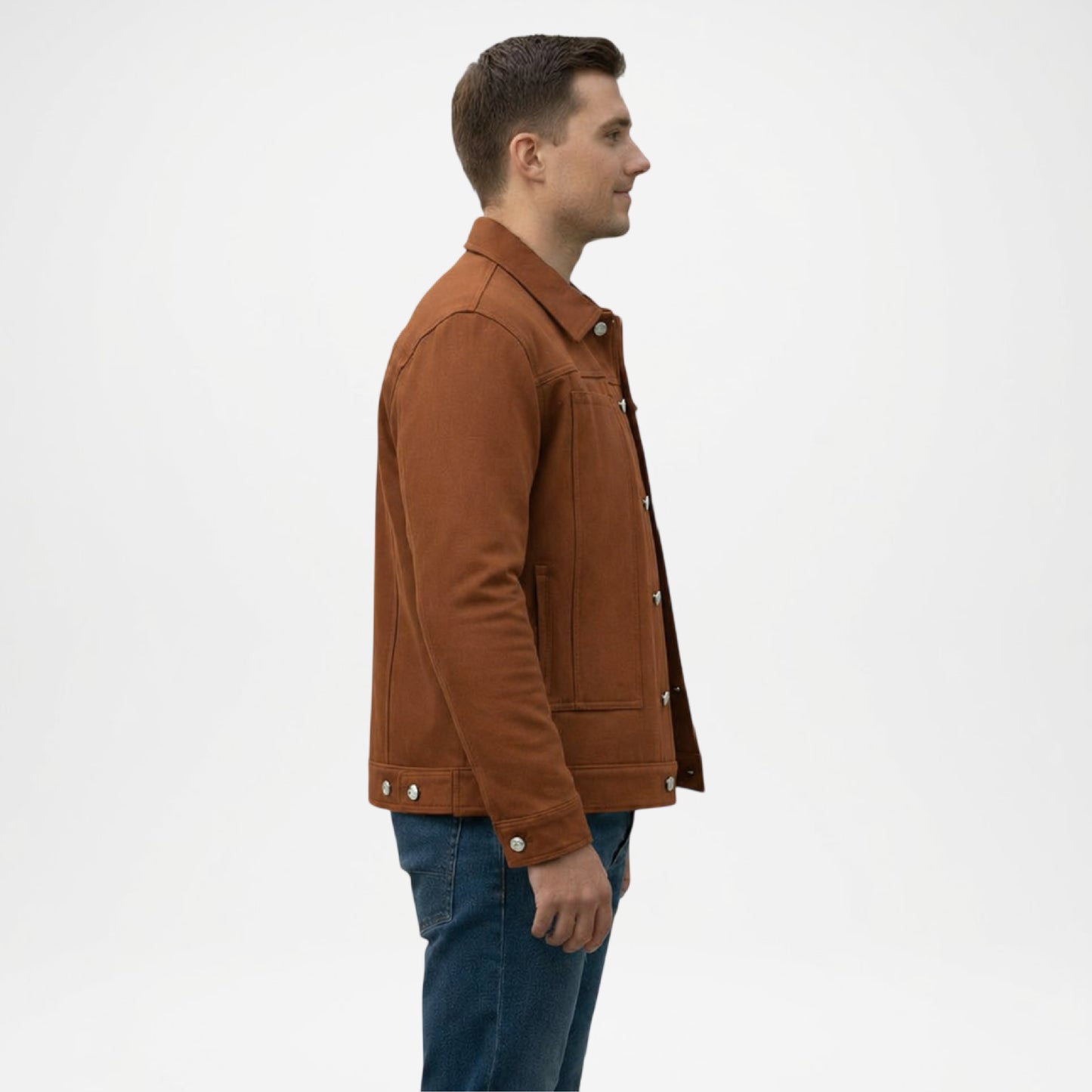Brown Utility Trucker Jacket for Men