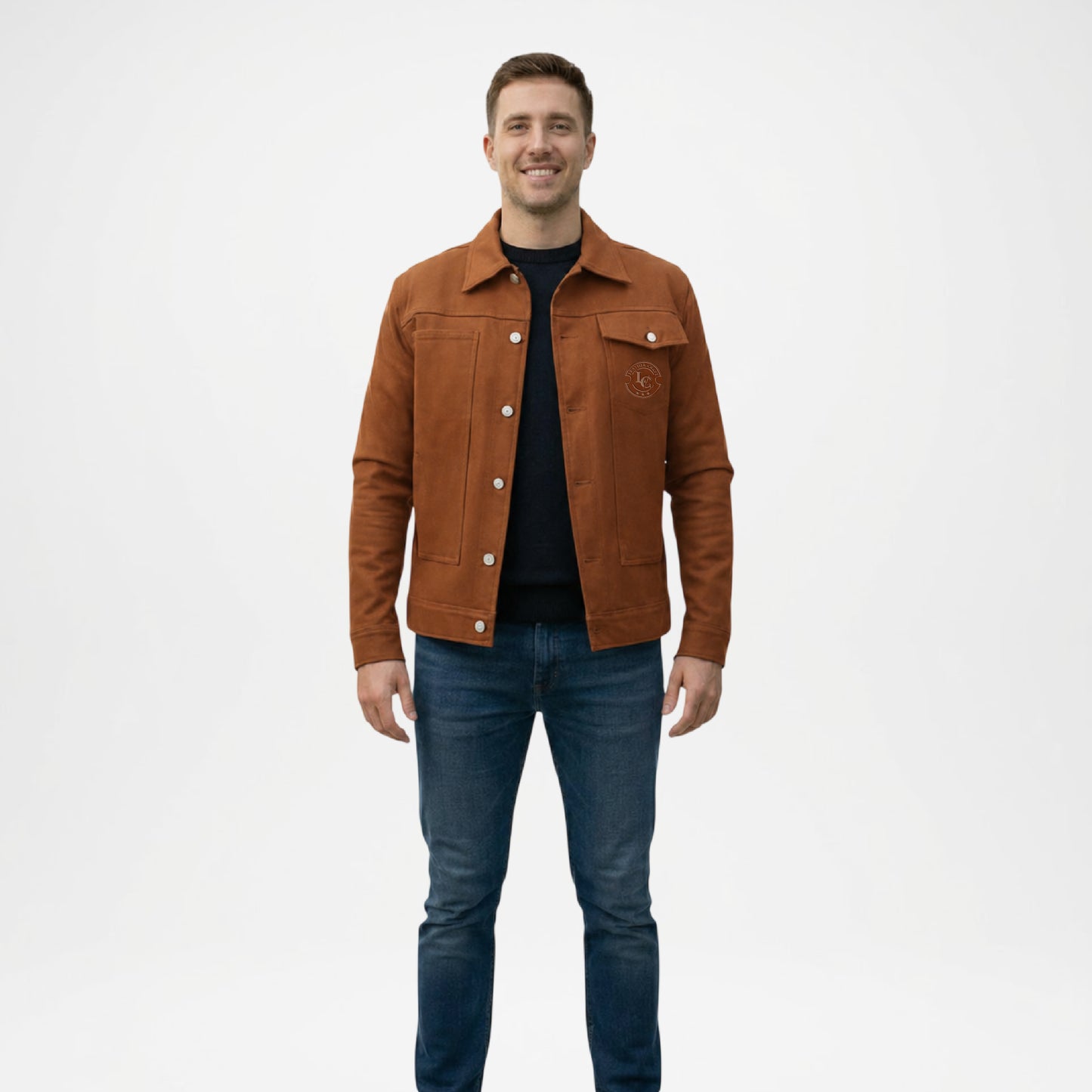 Brown Utility Trucker Jacket for Men