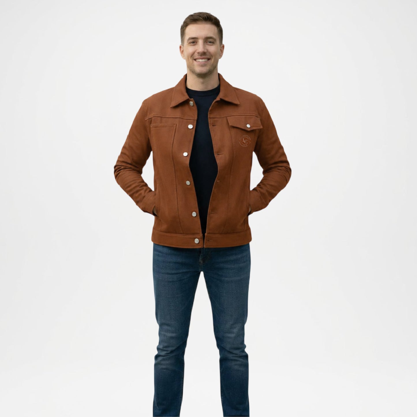 Brown Utility Trucker Jacket for Men