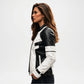 Black White Moto Jacket