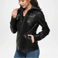 bliss black biker jacket women