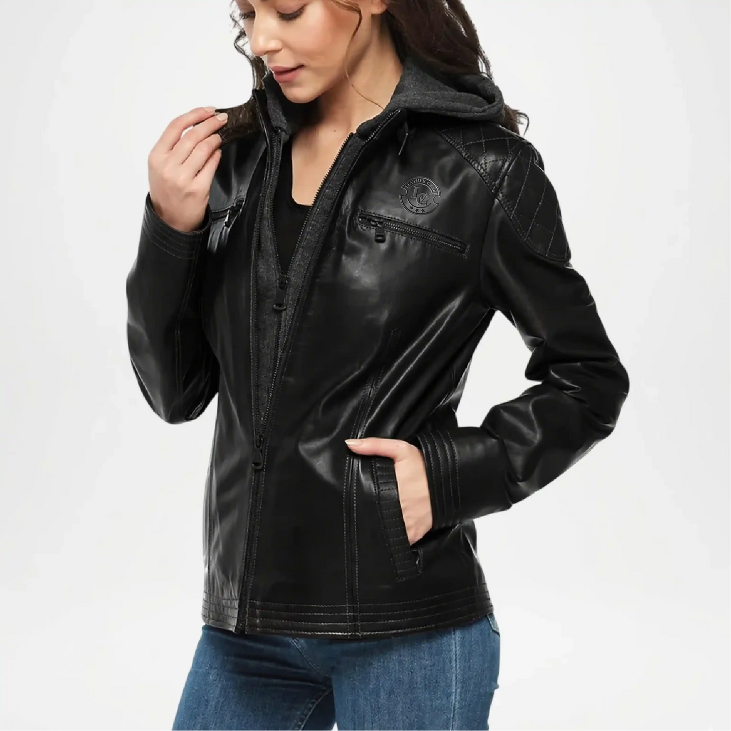 bliss black biker jacket women