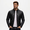 mens black leather moto jacket ionic style
