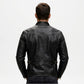 black leather biker jacket mens classic style