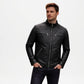 black biker leather jacket men
