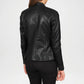 Black Leather Biker Jacket for Women
