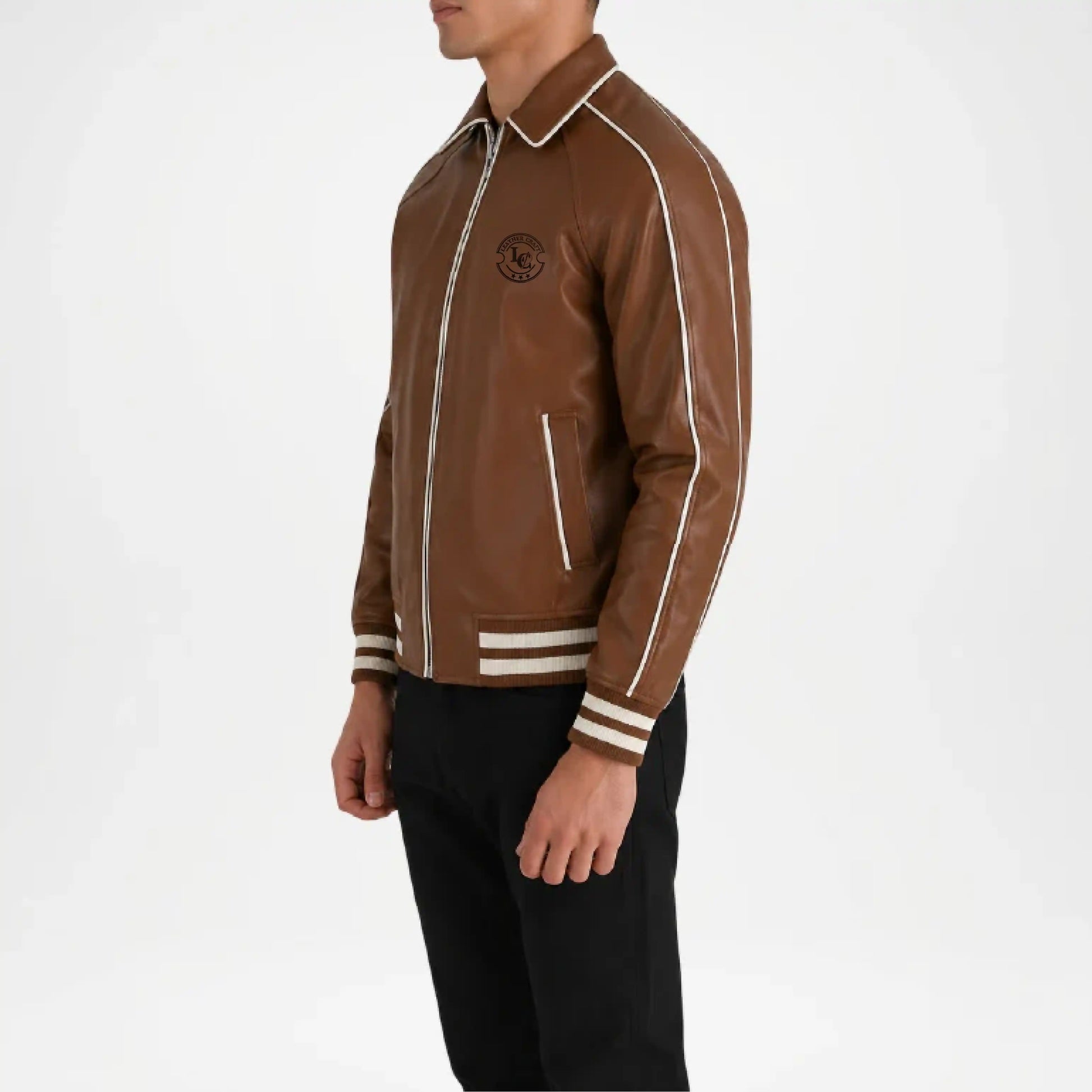 mens brown varsity style jacket