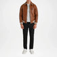 brown leather letterman jacket men