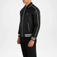 Black Leather Varsity Jacket for Men