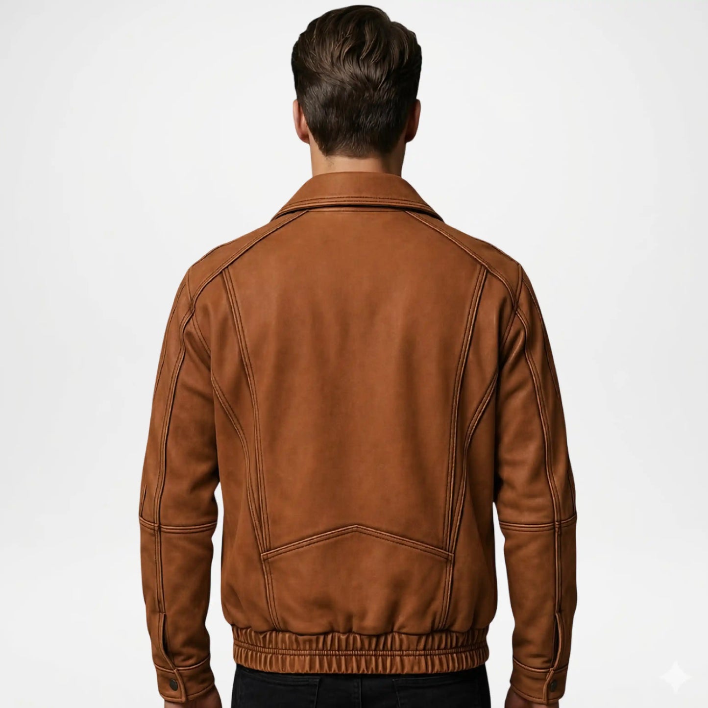 mens brown casual denim jacket