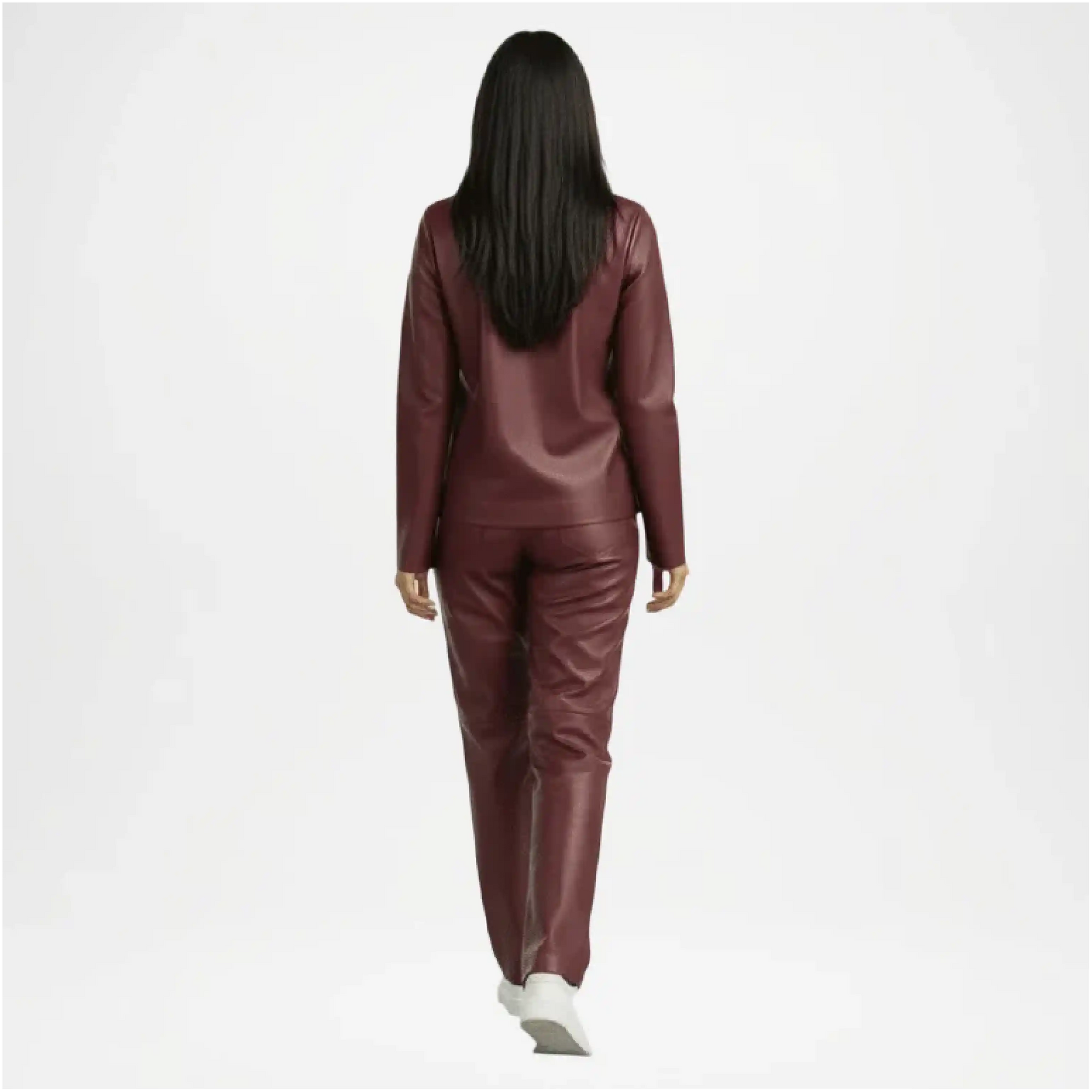 Burgundy Faux Leather Co-Ord Set