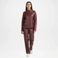 Burgundy Faux Leather Mock Neck Co-Ord Set