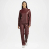 Burgundy Faux Leather Mock Neck Co-Ord Set