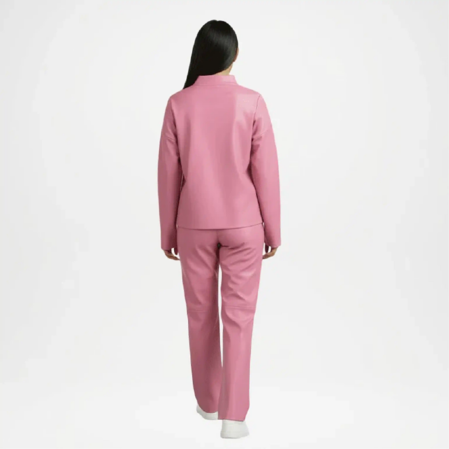 Pink Faux Leather Co-Ord Set Women
