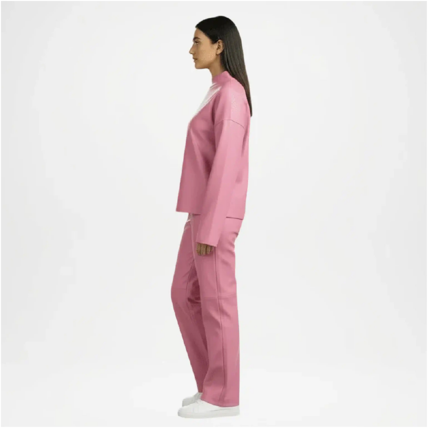 pink faux leather set
