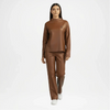 Brown Faux Leather Mock Neck Co-Ord Set