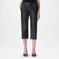 Black Leather Bermuda Pants for Women