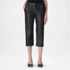 Black Leather Bermuda Pants for Women