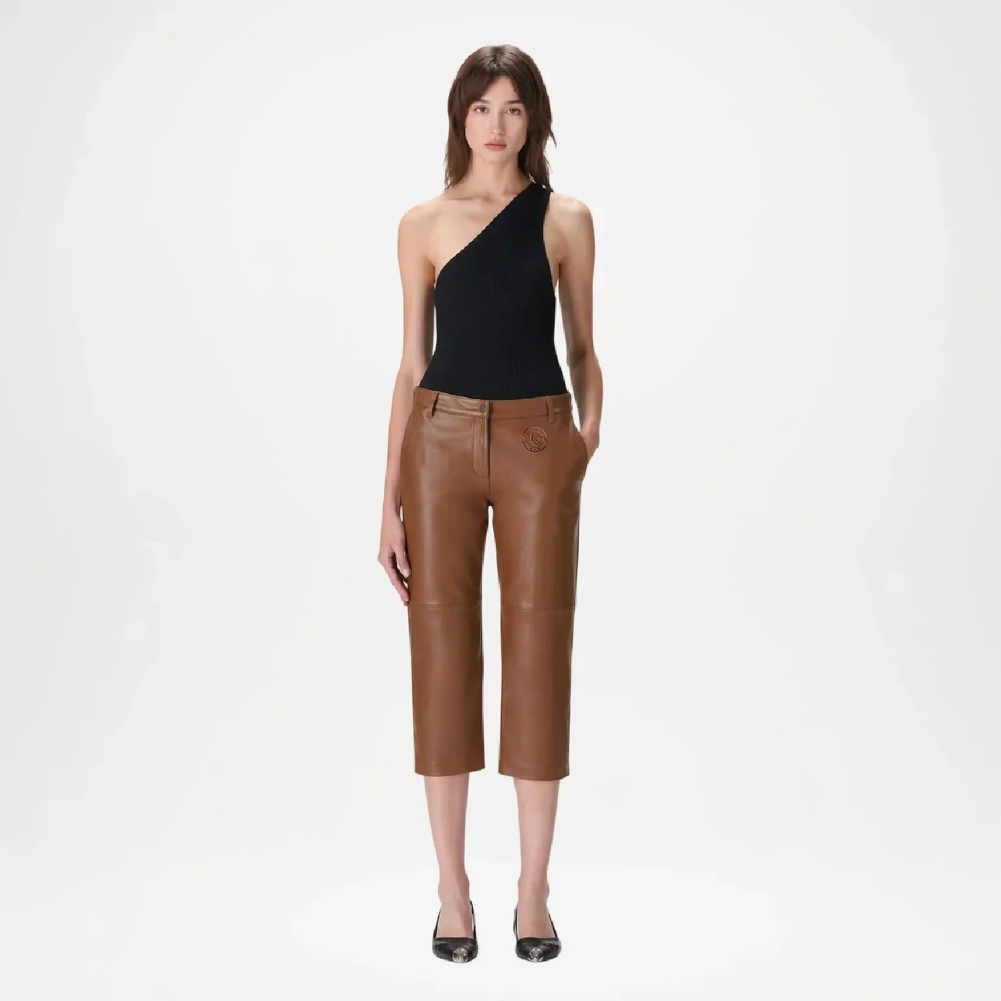 brown leather pants ladies
