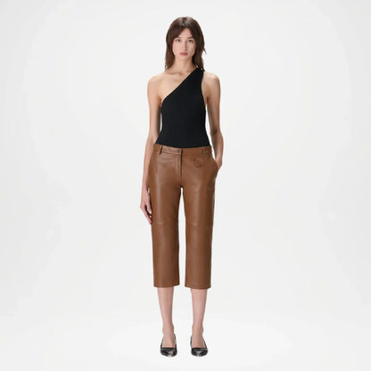 brown leather pants ladies
