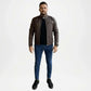 classic brown leather motorcycle jacket