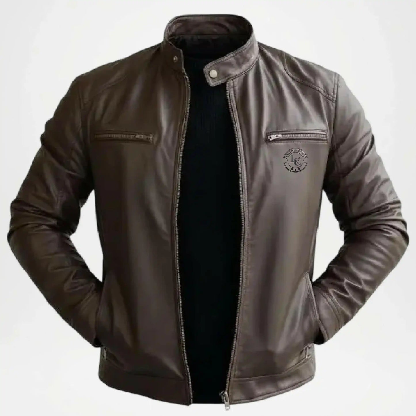 classic brown leather jacket mens
