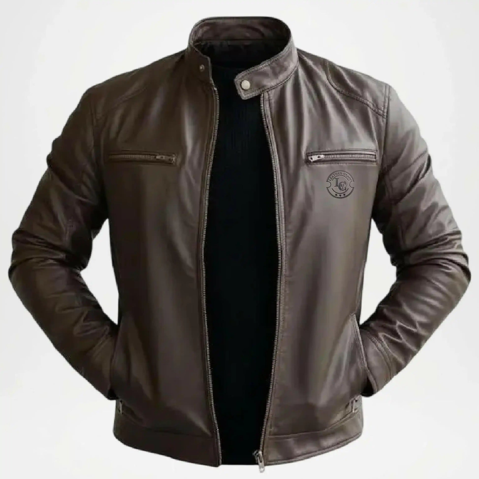 classic brown leather jacket mens
