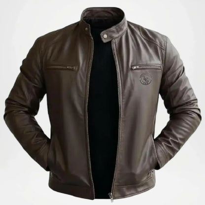 classic brown leather jacket mens
