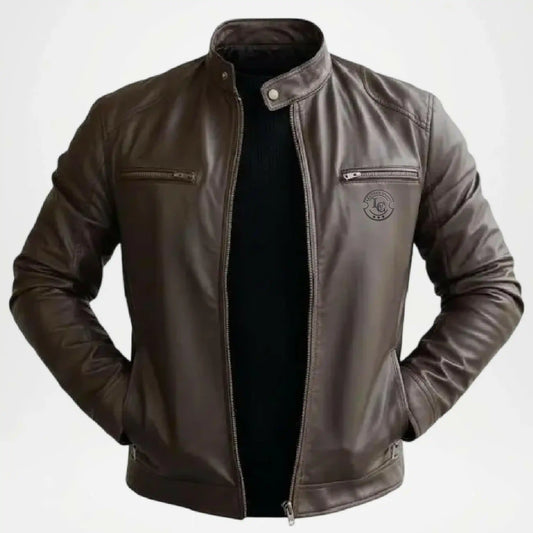 classic brown leather jacket mens
