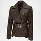 dark brown moto jacket women leather