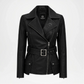Women’s Black Leather Biker Jacket
