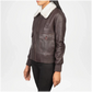 burgundy leather bomber jacket women
